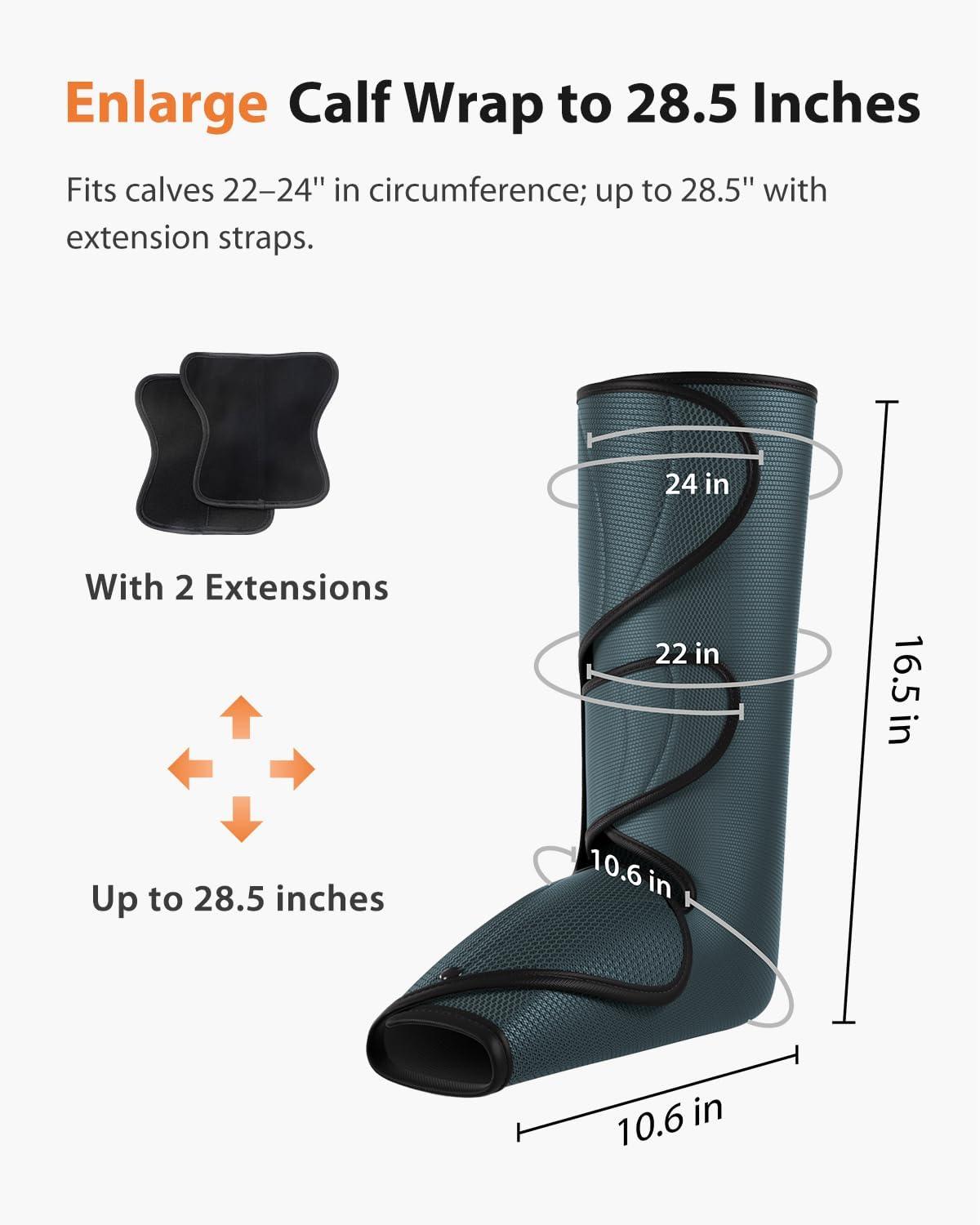 imageCINCOM Leg Massager with Heat and Compression Legs Massage for Circulation and Pain Relief Heating Calf Leg Air Compression Massager Help with Relief EdemaWarm