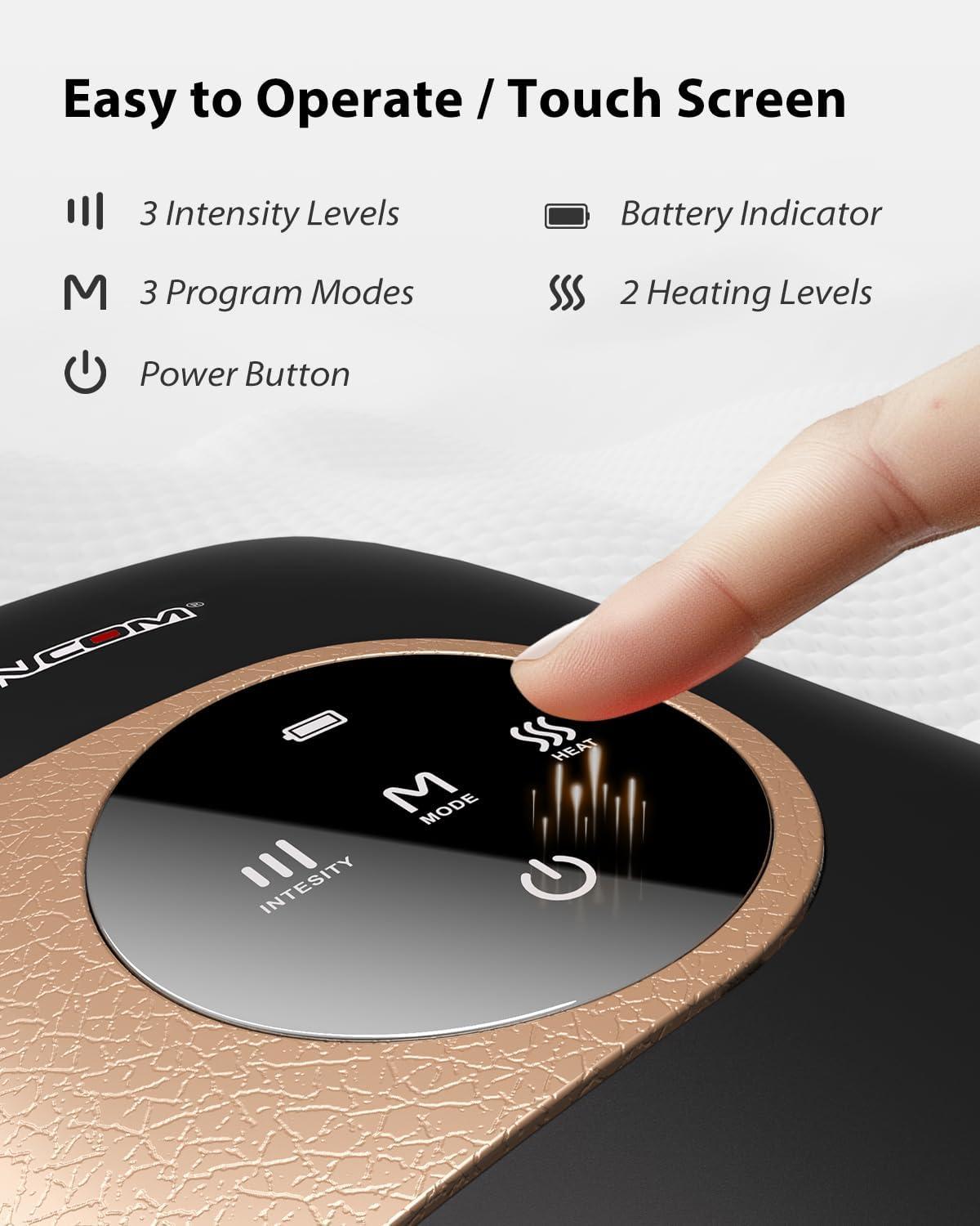 imageCINCOM Upgraded Hand Massager with Heat and Compression for Arthritis and Carpal Tunnel Cordless ampamp Rechargeable Gifts for Women Pearl White ampamp GoldBlack Gold