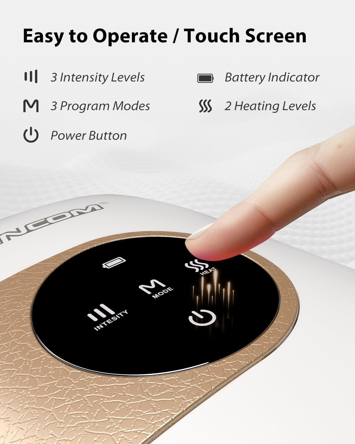 imageCINCOM Upgraded Hand Massager with Heat and Compression for Arthritis and Carpal Tunnel Cordless ampamp Rechargeable Gifts for Women Pearl White ampamp GoldPearl White Gold