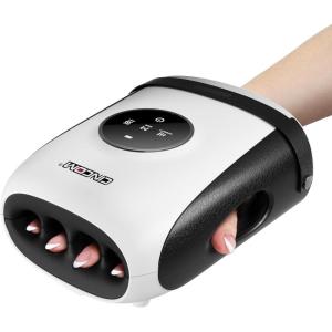 CINCOM Hand Massager with Heat and Compression, Finger and Palm Massage Machine for Pain Relief, Arthritis and Improved Circulation, Gifts for Women, Cordless and Rechargeable (White)(Crow)
