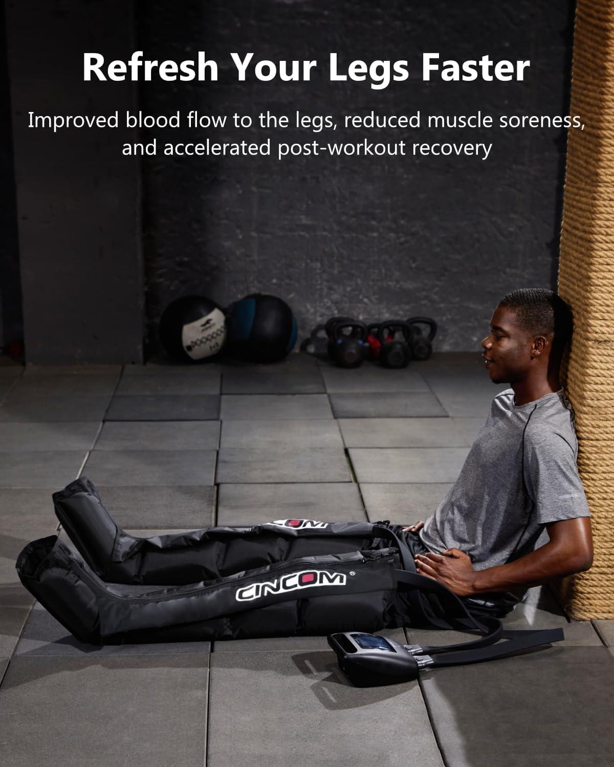 imageCINCOM Cordless Leg Recovery System with Dynamic Compression Massage Technology 3 Different Sizes for EveryoneMediumLarge