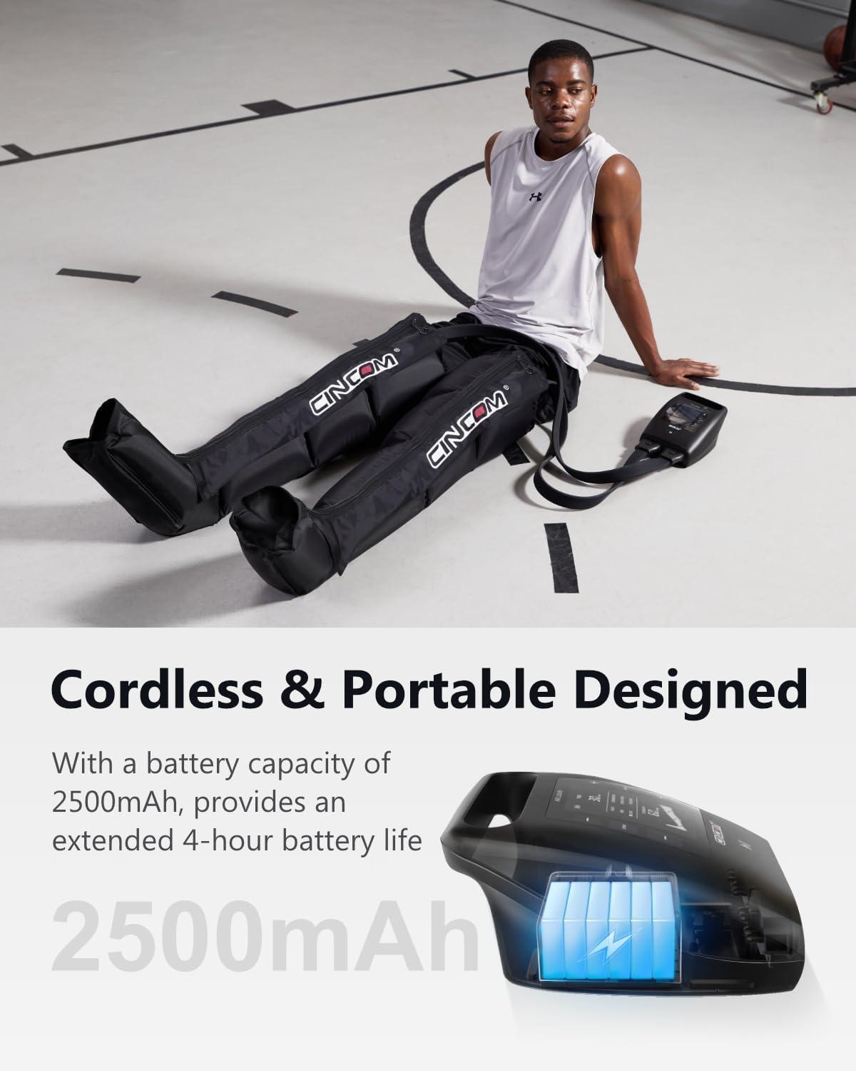 imageCINCOM Cordless Leg Recovery System with Dynamic Compression Massage Technology 3 Different Sizes for EveryoneMediumLarge