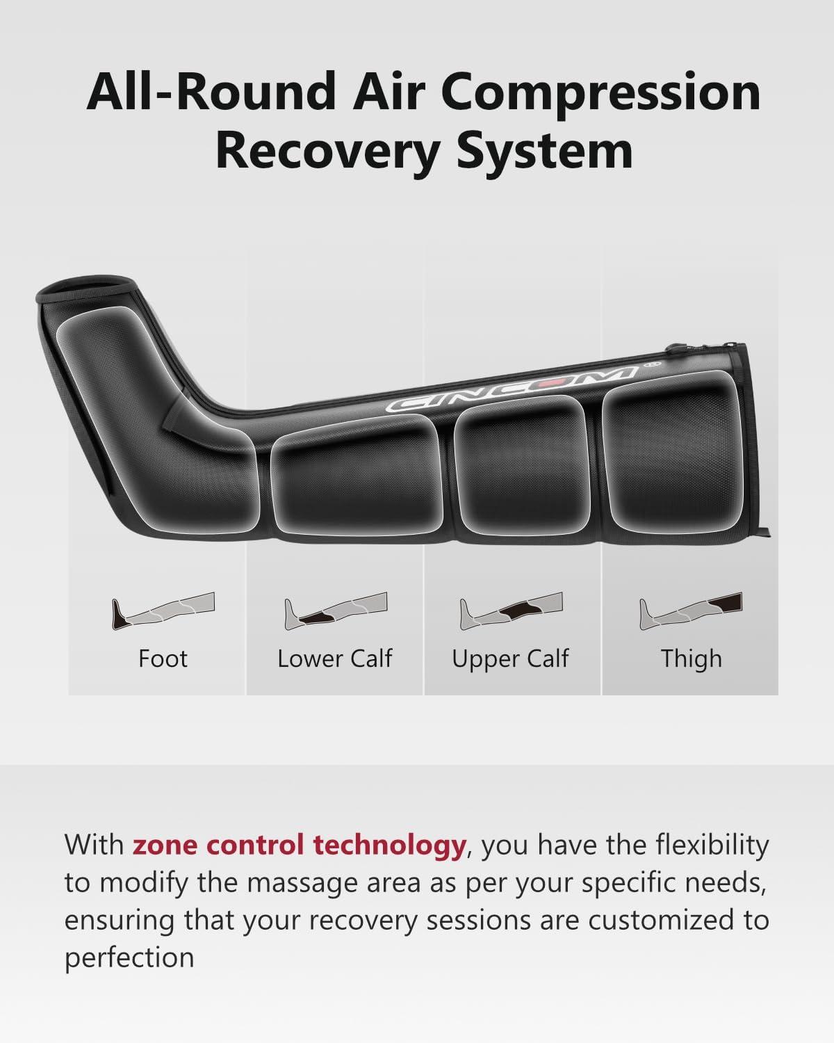 imageCINCOM Cordless Leg Recovery System with Dynamic Compression Massage Technology 3 Different Sizes for EveryoneMediumSmall