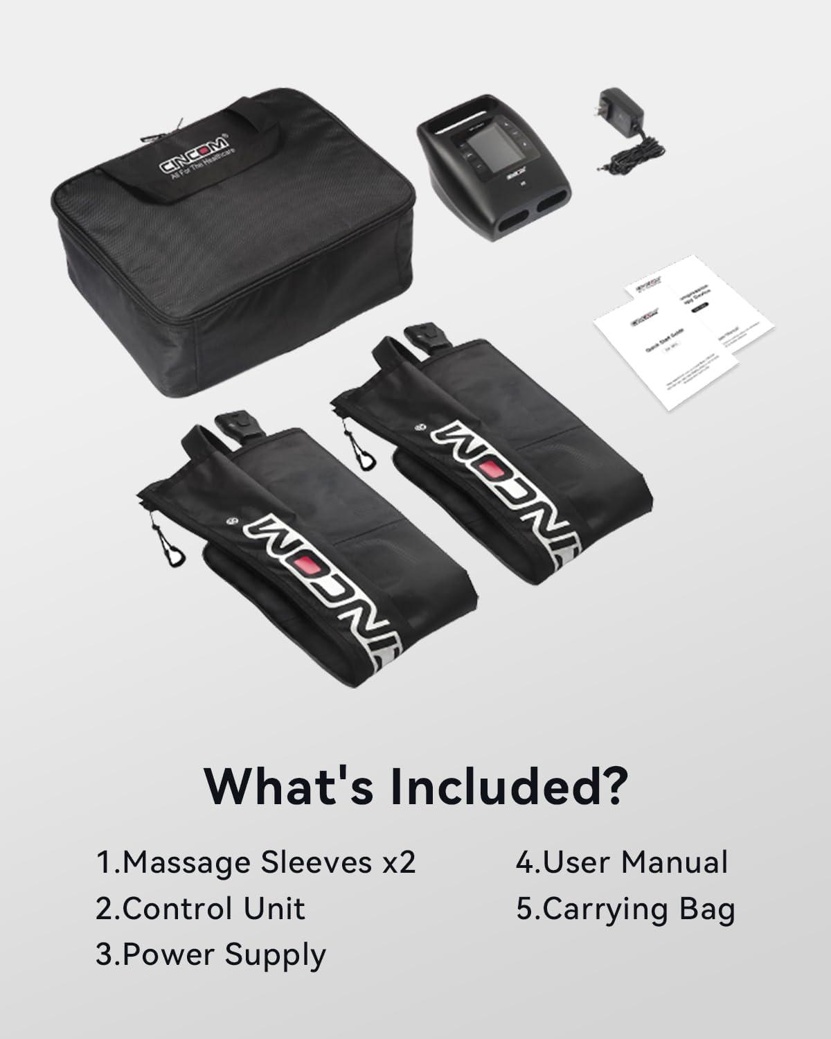 imageCINCOM Cordless Leg Recovery System with Dynamic Compression Massage Technology 3 Different Sizes for EveryoneMediumSmall