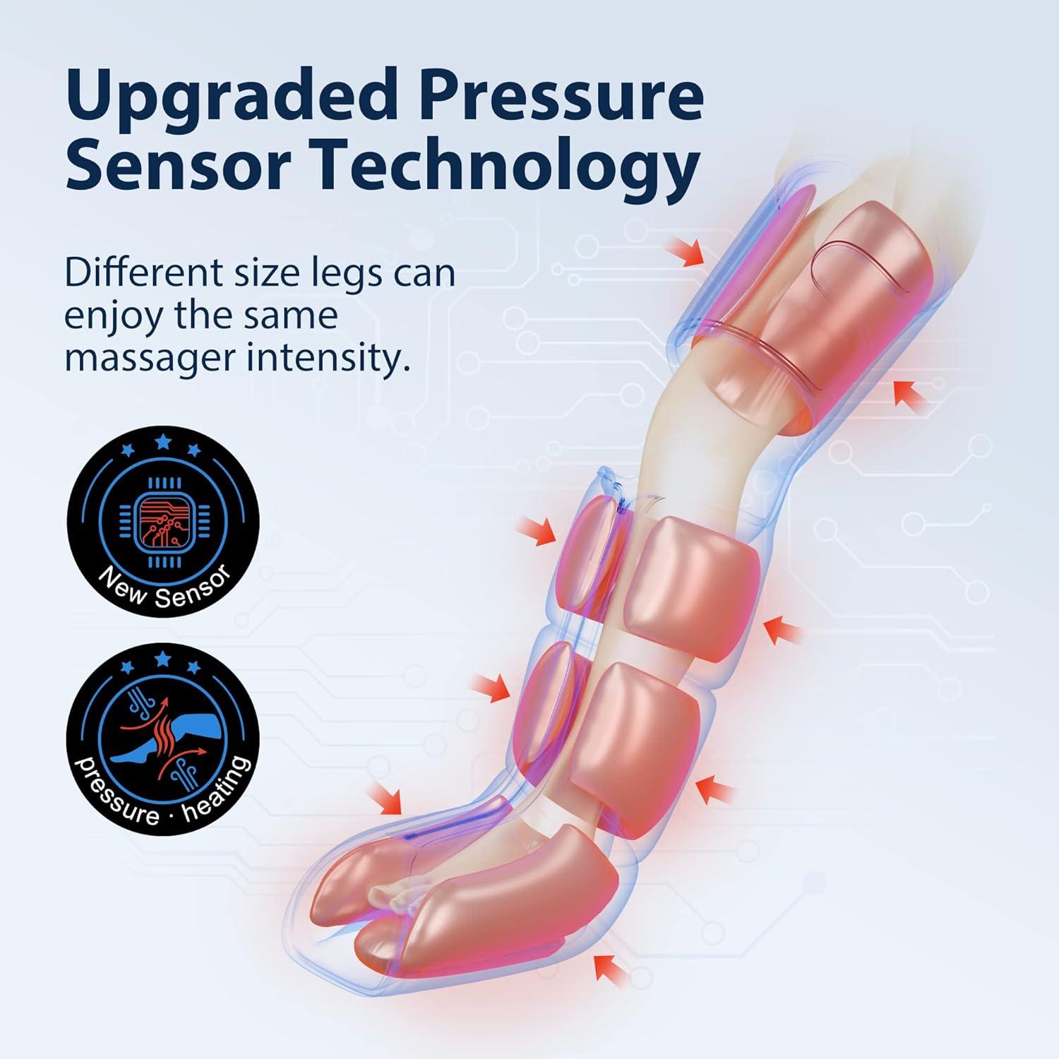 imageCINCOM Leg Massager with Heat and Compression Air Compression Boots for Leg Calf ampamp Foot Recovery Edema Relief FSAHSA Eligible