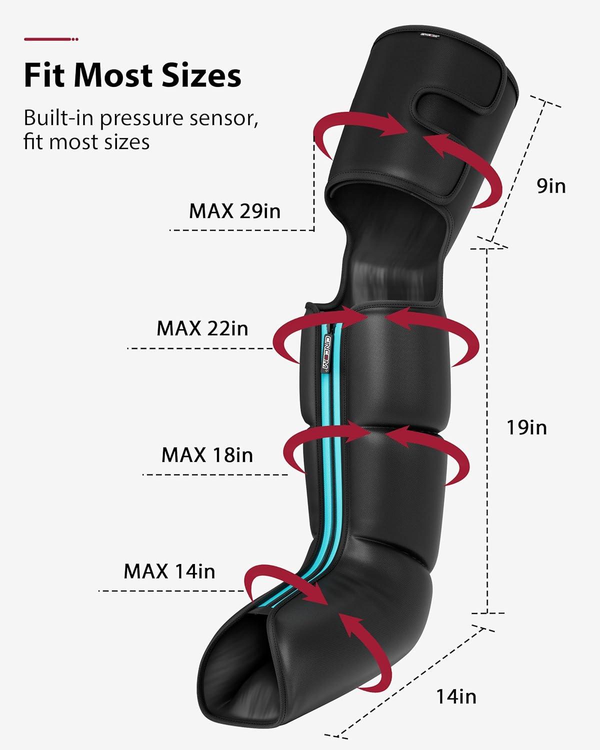 imageCINCOM Leg Massager with Heat and Compression Air Compression Boots for Leg Calf ampamp Foot Recovery Edema Relief FSAHSA Eligible