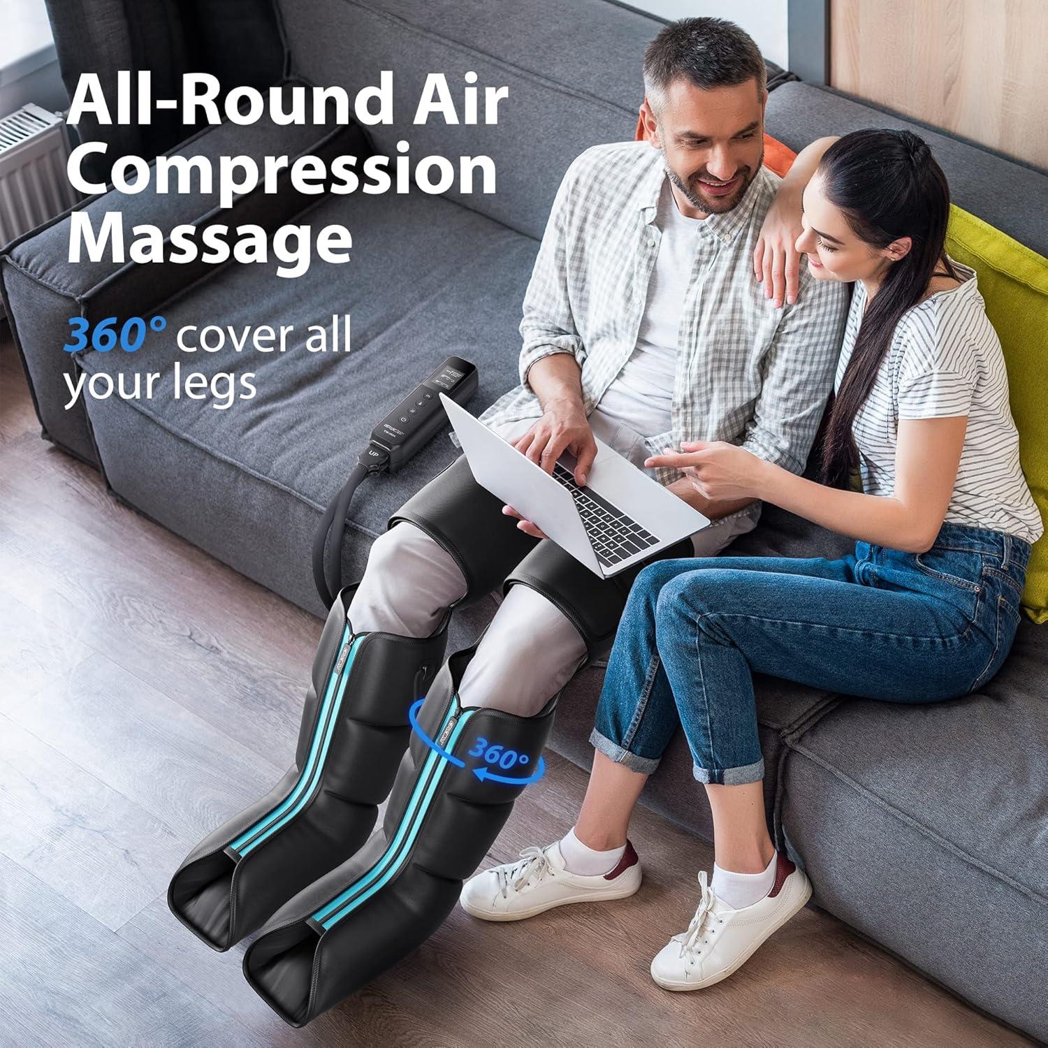 imageCINCOM Leg Massager with Heat and Compression Air Compression Boots for Leg Calf ampamp Foot Recovery Edema Relief FSAHSA Eligible